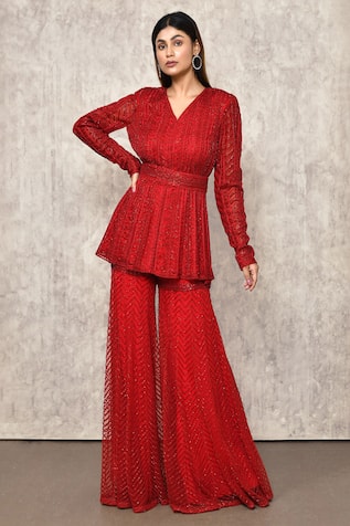 Ritika Mirchandani Cutdana Embroidered Kurta & Sharara Set 