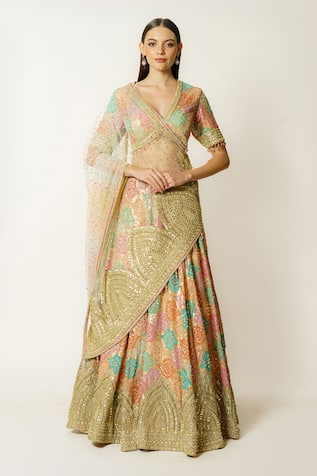 Rabani & Rakha Nadia Hand Embroidered Blouse Lehenga Set 