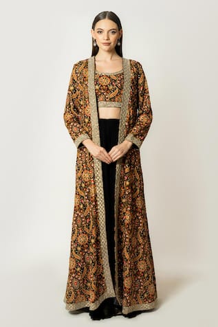 Rabani & Rakha Rabia Embroidered Jacket Sharara Set 