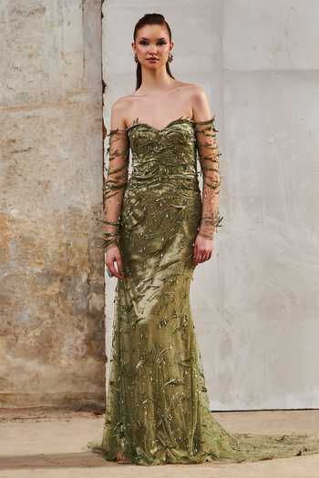 Pooja Peshoria Crystal Hand Embroidered Gown 