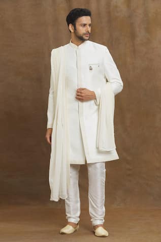 Aryavir Malhotra Sequin Placement Embroidered Sherwani 