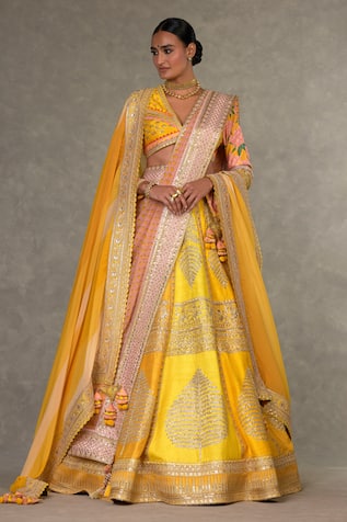 Masaba Sorbet Paan Patti Raw Silk Bridal Lehenga Set