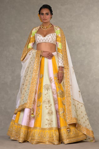 Masaba Raw Silk Nimbu Mirchi Embroidered Lehenga Set