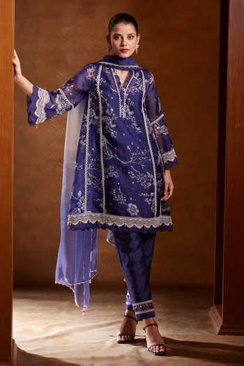 Bunka Farida Botanical Print Kurta Pant Set 
