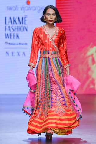 Swati Vijaivargie Printed & Embroidered Anarkali With Dupatta 