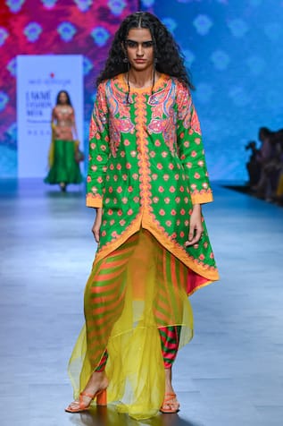 Swati Vijaivargie Karishma Printed Jacket Dhoti Pant Set 