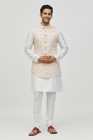 Arihant Rai Sinha Floral Pattern Bundi & Kurta Set 