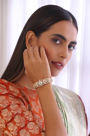 Swabhimann Polki Embellished Cutwork Bracelet 