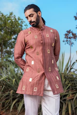 Runit Gupta Majestic Hand Embroidered Short Kurta Set 