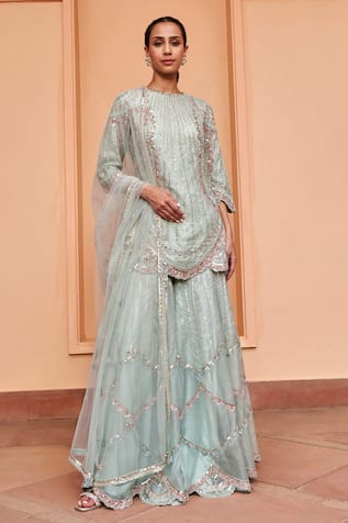 Osaa by Adarsh Zardozi Embroidered Kurta Sharara Set 