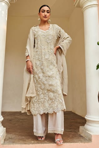 Osaa by Adarsh Thread Embroidered Kurta Pant Set 