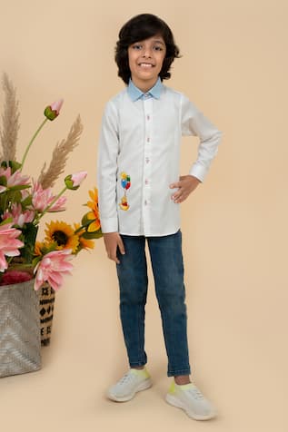 Winnie The Pooh Embroidered Placement Shirt 
