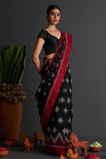 Five Point Five Kalpana Ikat Woven Saree With Running Blouse 