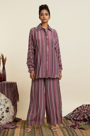 SVA by Sonam & Paras Modi Boho Stripe Pattern Shirt With Pant 