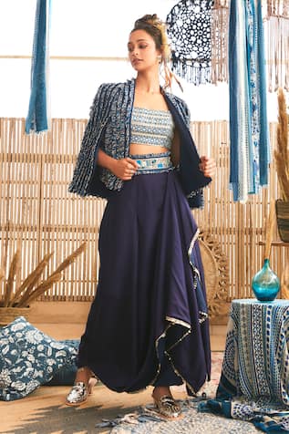 SVA by Sonam & Paras Modi Noor Embellished Jacket Nushrat Skirt Set 