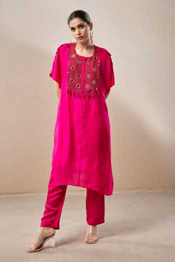 Aditi Somani Mirror Yoke Embroidered Kaftan & Pant Set 