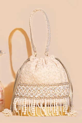 AMYRA Amara Thread Embroidered Bucket Bag 