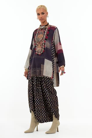 Aseem Kapoor Mitra Asymmetric Printed Kurta & Trouser Set 