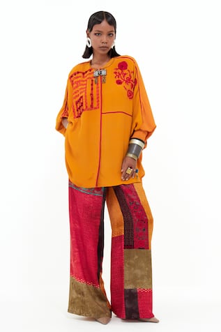 Aseem Kapoor Mandala Shirt With Straight Korean Pant 