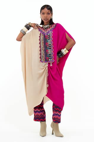 ASEEM KAPOOR Ritu Color Block Kaftan & Trouser Set 