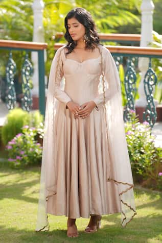 House Of TA-YA Panelled Anarkali With Embroidered Border Dupatta 