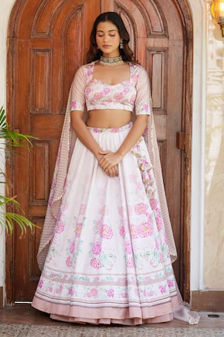 House Of TA-YA Floral Print Lehenga Set 