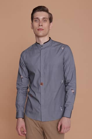 Lacquer Embassy Buxton Abstract Print Cotton Shirt 