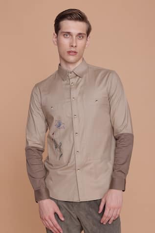 Lacquer Embassy Josteldal Panel Embroidered Cotton Shirt 