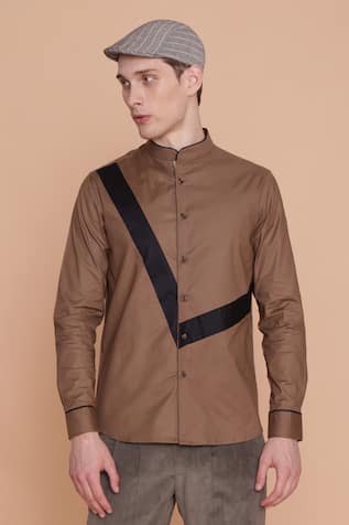 Lacquer Embassy Kettle Cotton Band Collar Shirt 