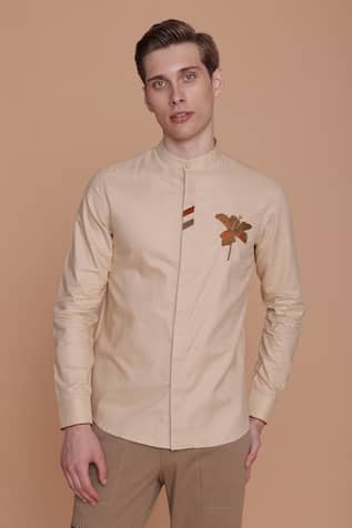 Lacquer Embassy Moreno Placement Embroidered Cotton Shirt 