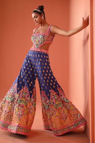 Rajbinder Chahal Thread & Mirror Embroidered Jumpsuit 