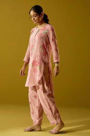 ta’assur Flower Hand Block Print Kurta & Pant Set 