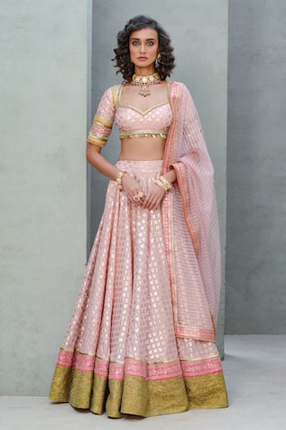 Rishi and Vibhuti Lilly Foil Pattern Lehenga Set 