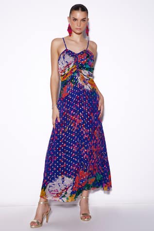 Verb By Pallavi Singhee Abstract Print Ruched Dress 