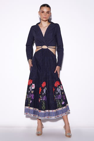 Verb By Pallavi Singhee Placement Floral Print Dress 