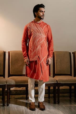 Ankita Lath Hand Embroidered Layered Kurta 