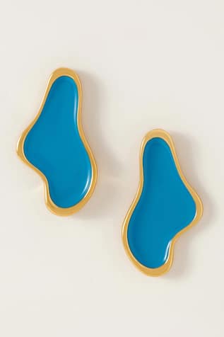 Voyce Jewellery Ibiza Abstract Shaped Enamelled Earrings 