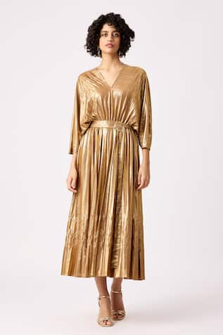 Scarlet Sage Adelline Midi Metallic Dress 