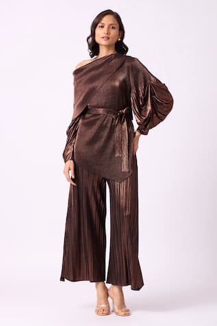 Scarlet Sage Skylar Metallic Top & Pant Set 