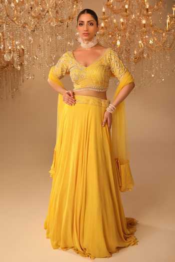 Omal Sindwani Hand Embroidered Blouse Lehenga Set 