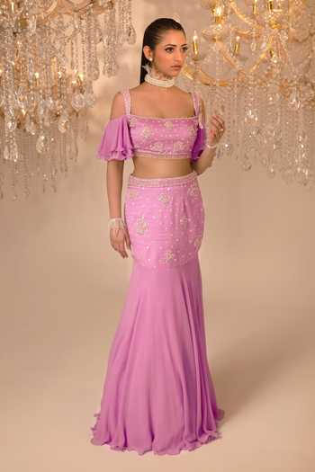 Omal Sindwani Hand Embroidered Blouse & Lehenga Set 