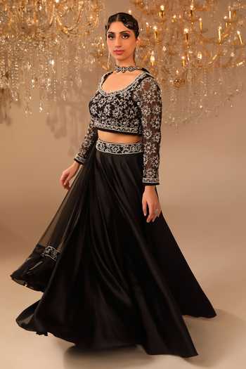 Omal Sindwani Embroidered Blouse Lehenga Set 