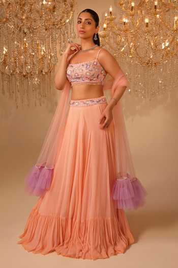 Omal Sindwani Hand Embroidered Blouse Lehenga Set 