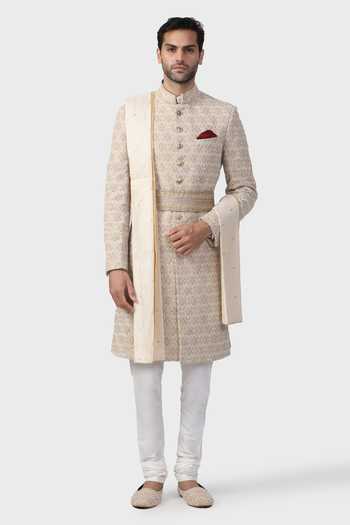 Raghavendra Rathore Jodhpur Coronation Brocade Pattern Achkan 