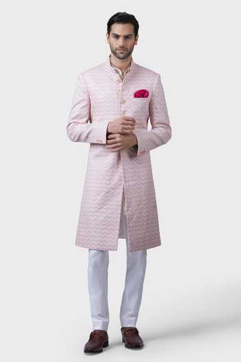 Raghavendra Rathore Jodhpur Trellis Embroidered Achkan 