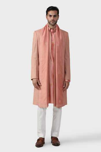 Raghavendra Rathore Jodhpur The Fiesta Jacquard Woven Open Achkan 