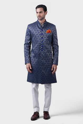 Raghavendra Rathore Jodhpur The Zari Butti Woven Achkan 