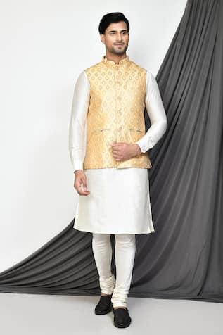 Diamond Pattern Bundi & Kurta Set 