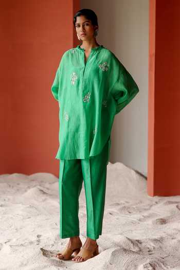Shikha Mehta Ruvee Embroidered Top & Pant Set 