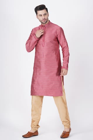 Floral Woven Kurta Set  For Kids